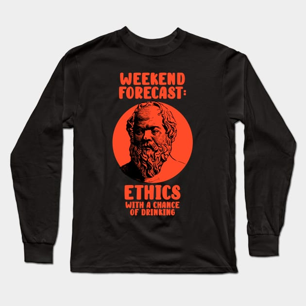 Socrates Philosophy Ethics - Weekend Forecast Long Sleeve T-Shirt by isstgeschichte